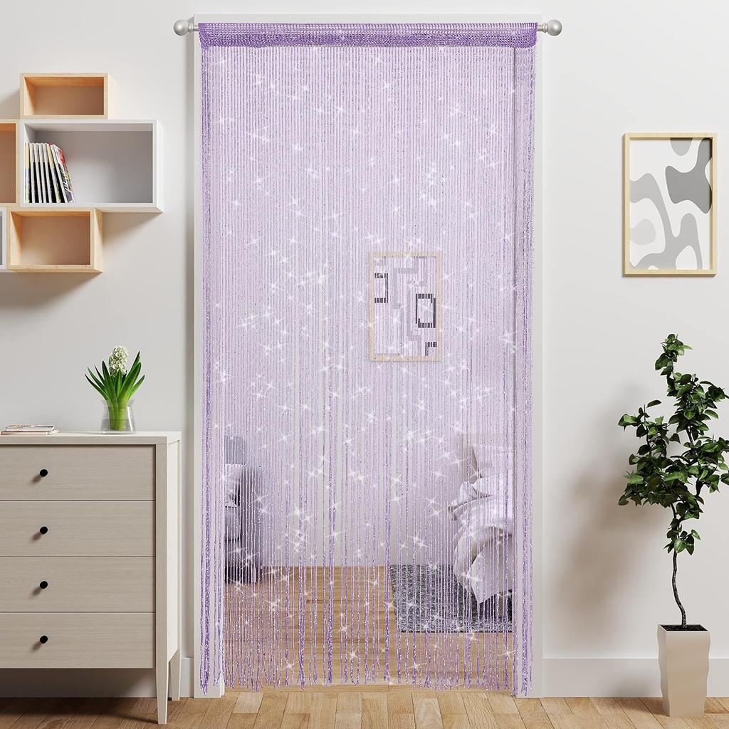 Door String Curtain Doorway Beads Curtains,Hanging Room Divider Beaded Decor Glitter Fringe Panel Closet Window Sequin Sheer Boho Doors Tassel