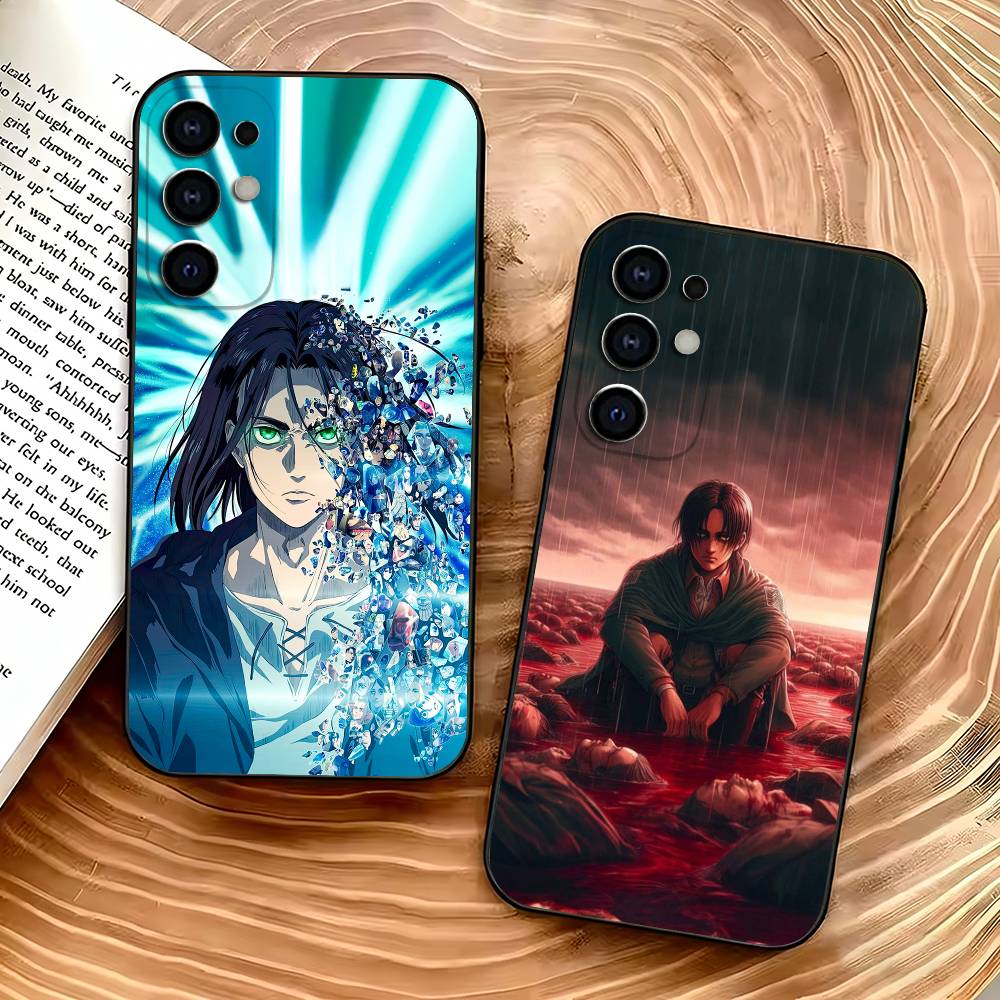 Чехол для телефона E-Eren Yeager A-Attack On T-Titans для Samsung S25,S24,S21,S22,S23,S30,Ultra,S20,Plus,Fe,Lite, Мягкий черный чехол