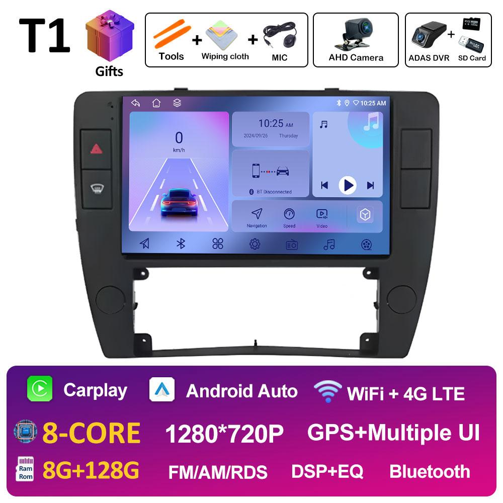 Беспроводная стереосистема Carplay DSP для Volkswagen Passat B5 2000 2001 2002 2003 2004 2005 Android 14 Вентилятор охлаждения Bluetooth Аксессуары
