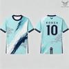 Korean Vintage Cloud Print Soccer Jersey Men's Breathable And Quick Dry Summer Outdoor Sports T-shirt Unisex O-neck Casual Top