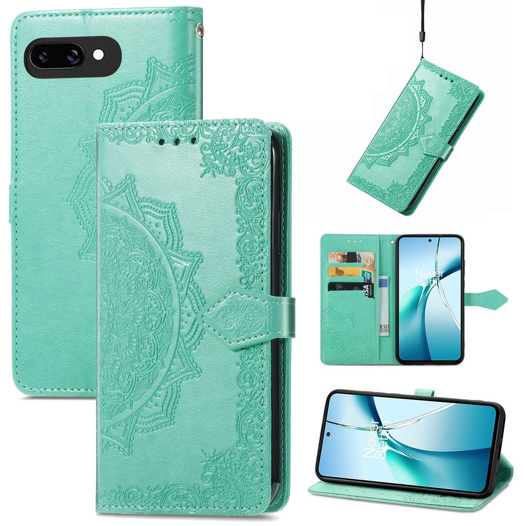 For Google Pixel 9a Wallet Case Mandala Flower Leather Phone Cover Stand