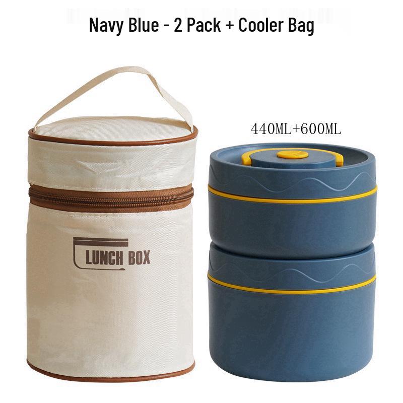 Двухслойный ланч-бокс из нержавеющей стали 304 с крышкой для офисных работников и студентов