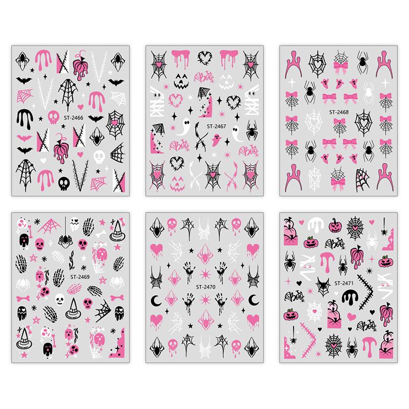 3D Хэллоуин Наклейки для ногтей Маленький Паук Тыква Привидение Забавные Блестящие Наклейки для ногтей Для Фестивального Декора Ногтей Маникюрные Слайдеры