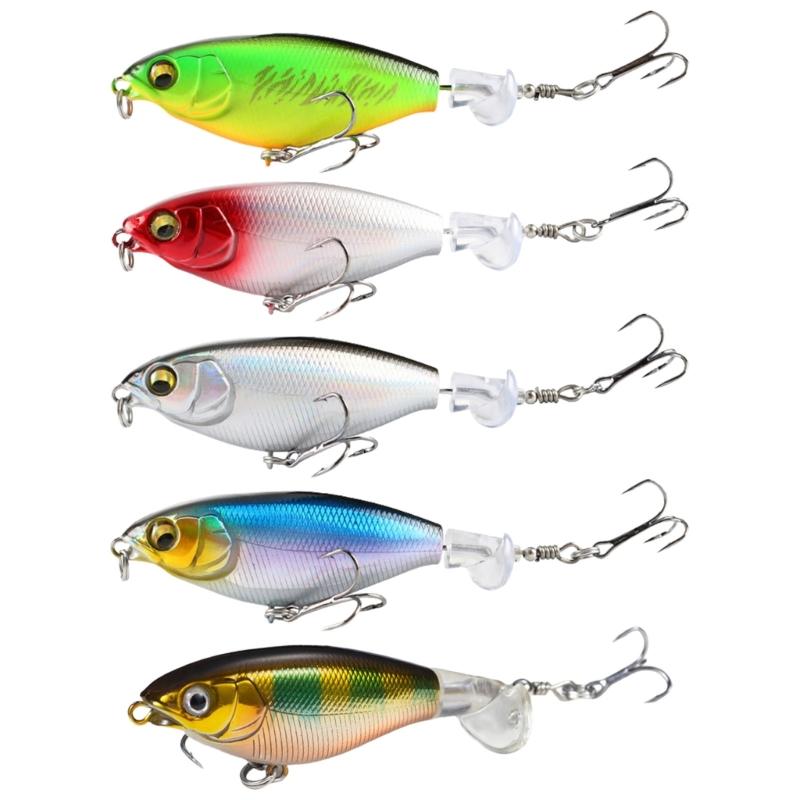 5Pcs Propeller Surfaces Lure Topwater Fishing Lures Fish Hook Propeller Noise Baits Propeller Noise Baits Easy to Use