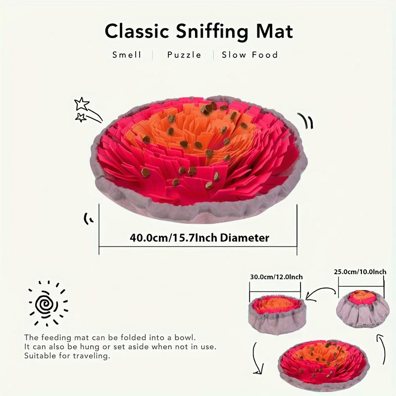 Моющийся войлочный коврик для обнюхивания домашних животных, складной коврик для медленного кормления собак, игрушка для дрессировки собак, нюхательный коврик