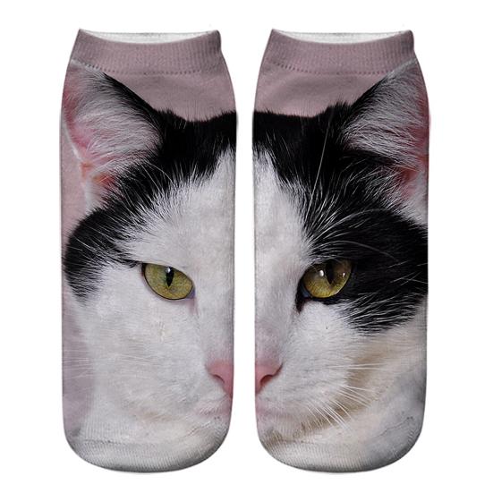 Yousheng Realistic Cat Face Socks 3D Cat Print Socks Breathable Cute Kitten Socks Funny Xmas Birthday Gifts for Women Men Cat Lovers