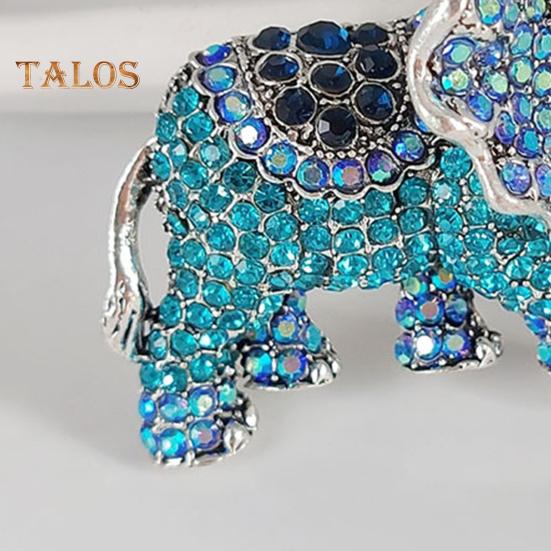 Брошь-булавка в виде слона со стразами для женщин, блестящая булавка в виде животного, кубический цирконий, ювелирные изделия, аксессуары для шляп, костюмов, рюкзаков, одежды