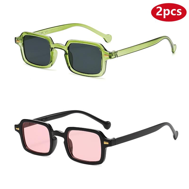 Protective Glasses 2Pcs Classic Small Square Sunglasses Women Brand Designer Sun Glasses Female Multi Color Eyeglasses Uv400