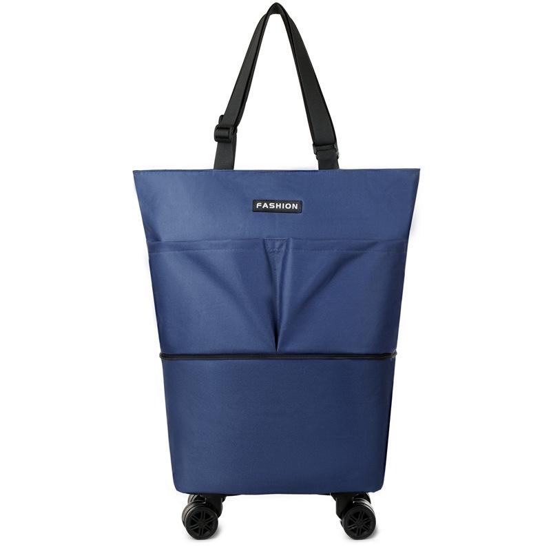 Новая вместительная дорожная сумка на колесах с поворотом на 360 градусов, сумка для продуктов, сумка на колесиках с выдвижной ручкой и колесами