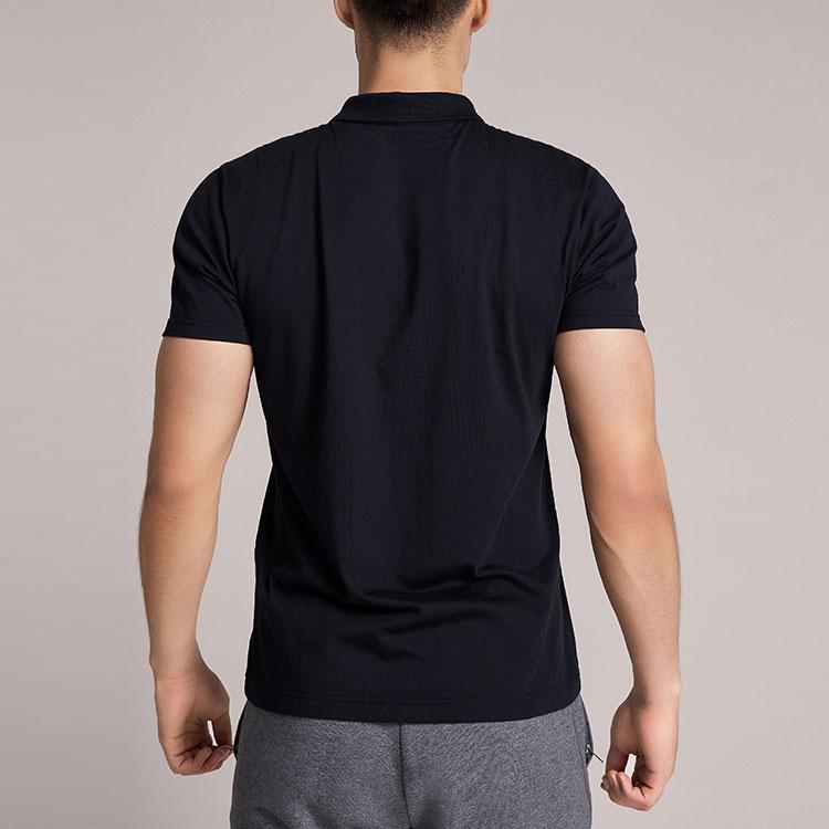 Li-Ning Fitted Sports Solid Color Polo Shirt Men Tops Black APLQ045-1