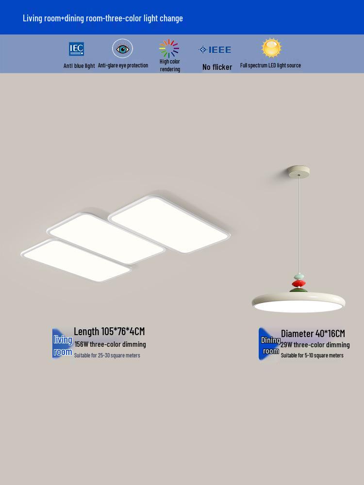Modern Designer Piano Key Ceiling Light for Living Room - Full Spectrum Eye Protection