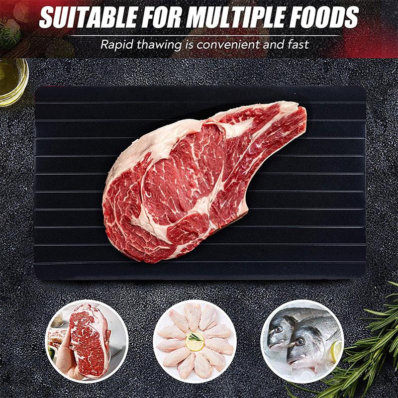 Большой алюминиевый лоток для размораживания замороженного мяса с пластиной для сверхбыстрой разморозки Natural Fast & Magic Defroster Board