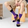 REMOULD Women Fashion Designer Mismatching AB Socks High Quality for Girls Art Crazy Socks With Print Pattern Fancy Cool