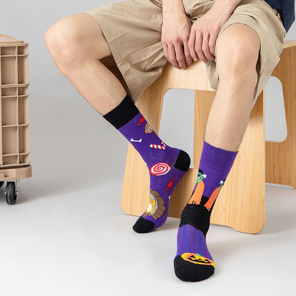 REMOULD Women Fashion Designer Mismatching AB Socks High Quality for Girls Art Crazy Socks With Print Pattern Fancy Cool