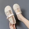 Cloth Shoes Women's Flat Shoes with Hollow Holes Sandals Non-slip Peas Shoes Women's Casual Buckle Comfortable Flat Shoes