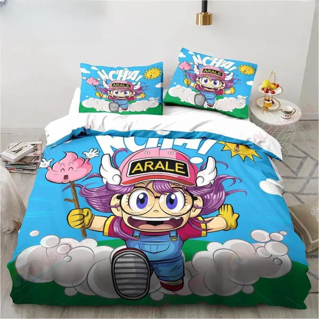 Новый милый мультяшный набор постельного белья DR S-Slump Arale Аниме King Twin Double Микрофибра Пододеяльник