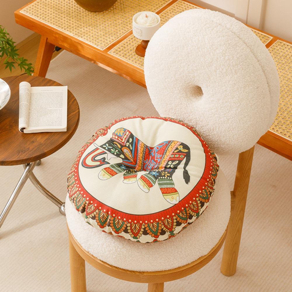 Bohemian Style Round Futon Cushions 40cm Thick Cotton and Linen Floor Mat Gifts Double-sided Mats