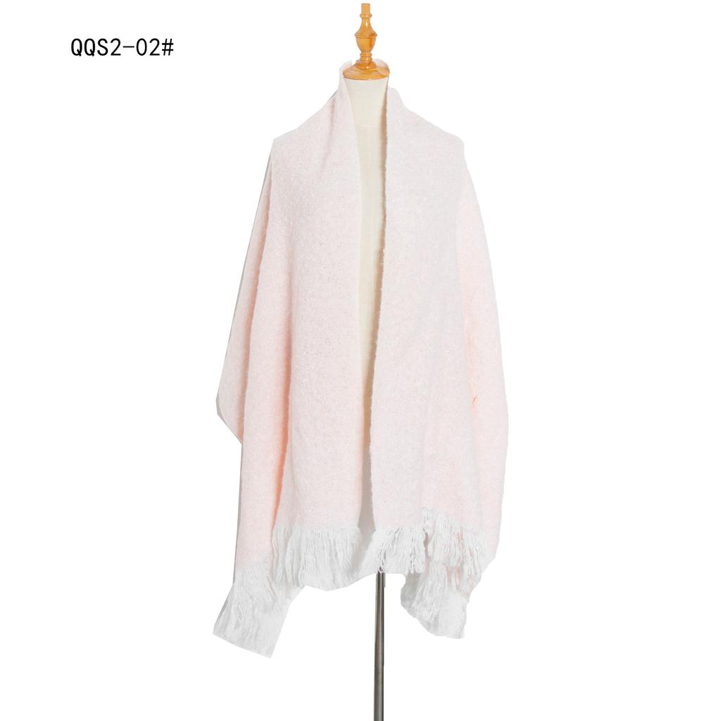 Autumn and Winter Polyester Circle Sand Plaid Scarf Women's Warm Fringed Scarf Shawl