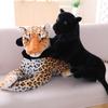Giant Size Lifelike Forest King Panthera Simulation Stuffed Wild Animal Cheetah Plush, Black Panther Leopard Soft Toys