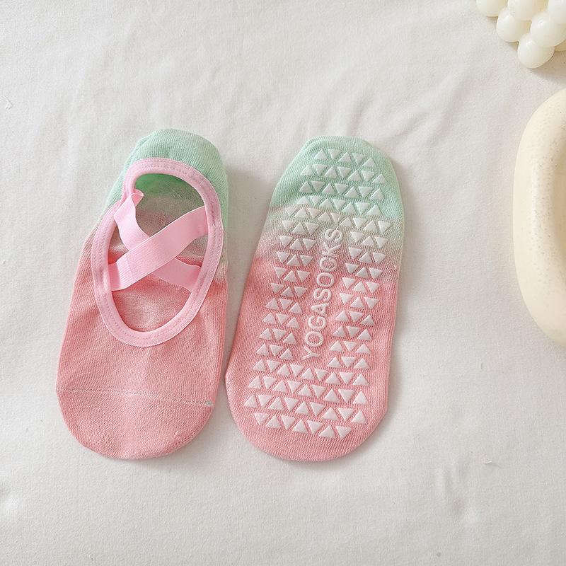 Градиентные носки для йоги с эффектом тай-дай женские летние противоскользящие профессиональные носки для пилатеса для занятий в помещении танцами фитнесом спортивные носки женские