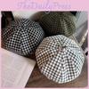 Clashing Color Grid Artistic Vintage Beret Hat Geometric Elements Spring Women