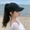 Letter Solid Color High Ponytail Baseball Cap Sports Golf Tennis Sunscreen Hat