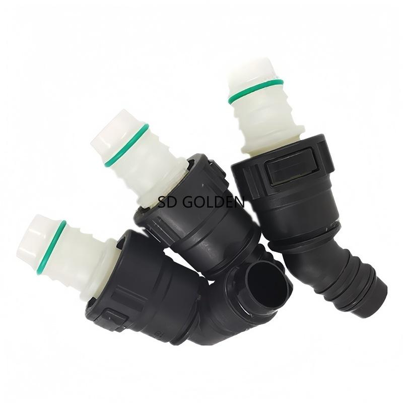 18mm ID16 Automotive Fuel Line Hose Bend Double-Sided Male Female Matching Combination Large Size Plastic Quick Connector