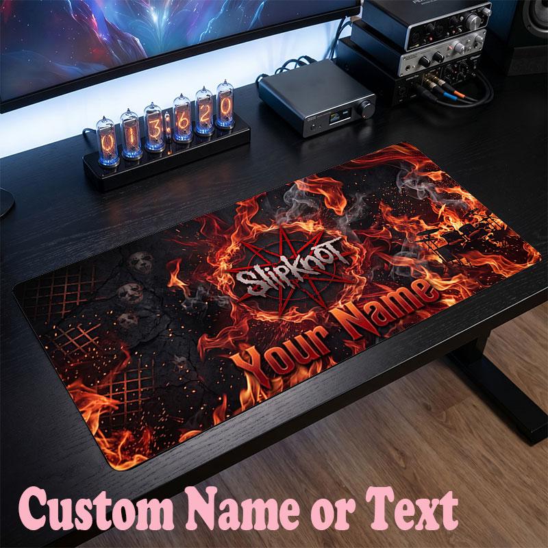 Slipknot Customized Name Text Mouse Pad, Large Desk Mouse Mat Personalized Home Office Present