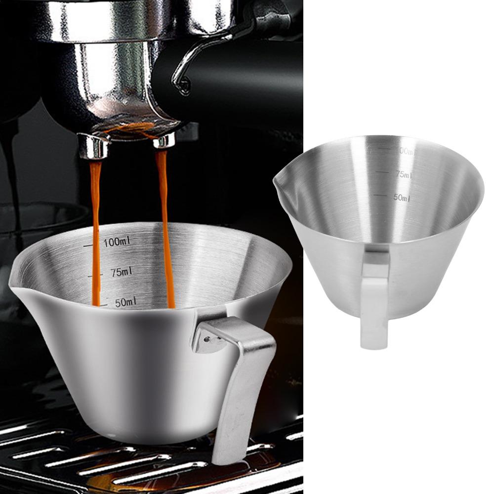 Stainless Steel Coffee Measuring Cup V-Shaped Mouth Espresso Cup Pouring Cup  Coffee Brewing