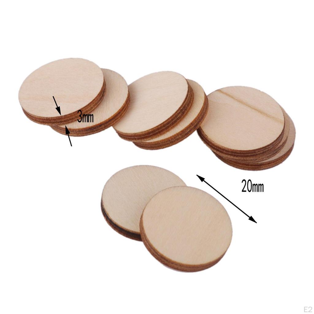 Plain Unpainted Wooden Round Embellishments Cardmaking DIY Handwerkliches Dekor - 100pcs 20mm
