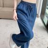 Fashion Thin Casual Loose Wide Leg Jeans Women High Waist Loose Straight Denim Trousers Female Vintage Blue Drawstring Office Lady Pants 24248