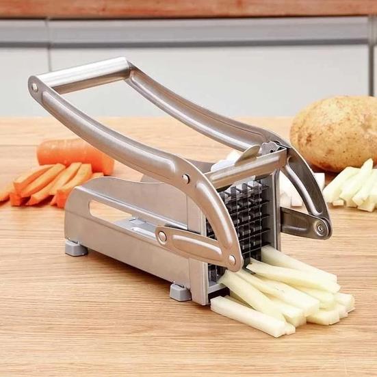 Potato Cutter Efficient Fruit And Vegetable Chopper Manual Food Chopper with 2 Blades Multifunctional Kitchen Fries Machine