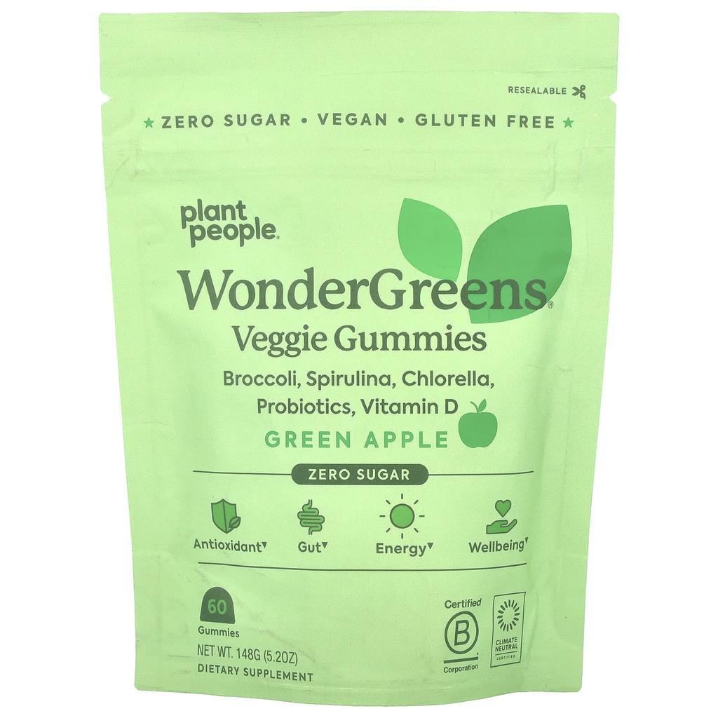 Wondergreens®, Veggie Gummies, Green Apple, 60 Gummies