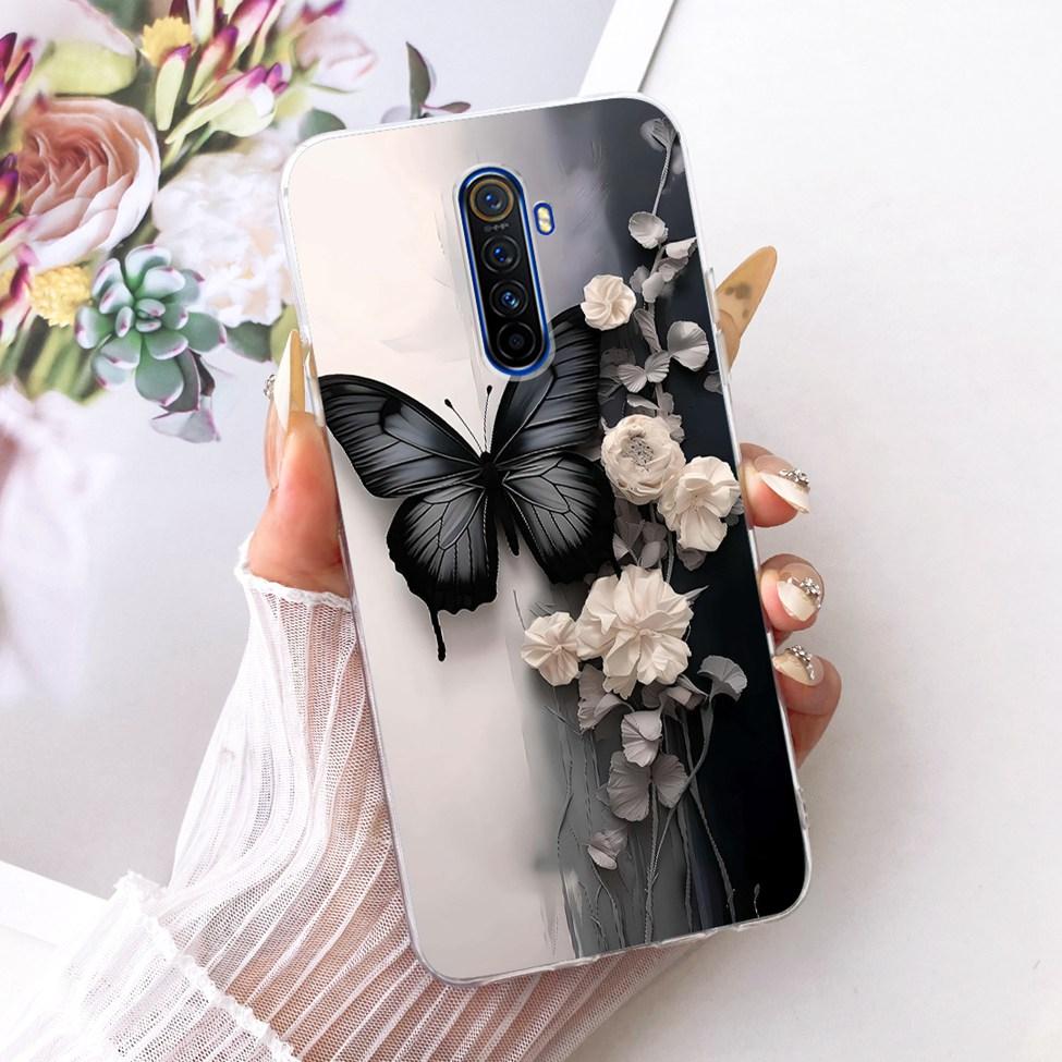 Clear For Realme X2Pro RMX1931 Casing For Realme X2 Pro Case Luxury Fashion Butterfly Funny Cute Painted Cover