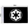 Маленький флаг Двусторонний флаг Галактической Империи - 12" X 18" дюймов Флаг для лодки, мотоцикла, яхты, лодки, велосипеда, автомобиля с 2 латунными люверсами (черный)