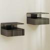 2 Floating Nightstands With 1 Drawer And Open Shelf Modern Design 35x32x22.5 Cm Glossy Black
