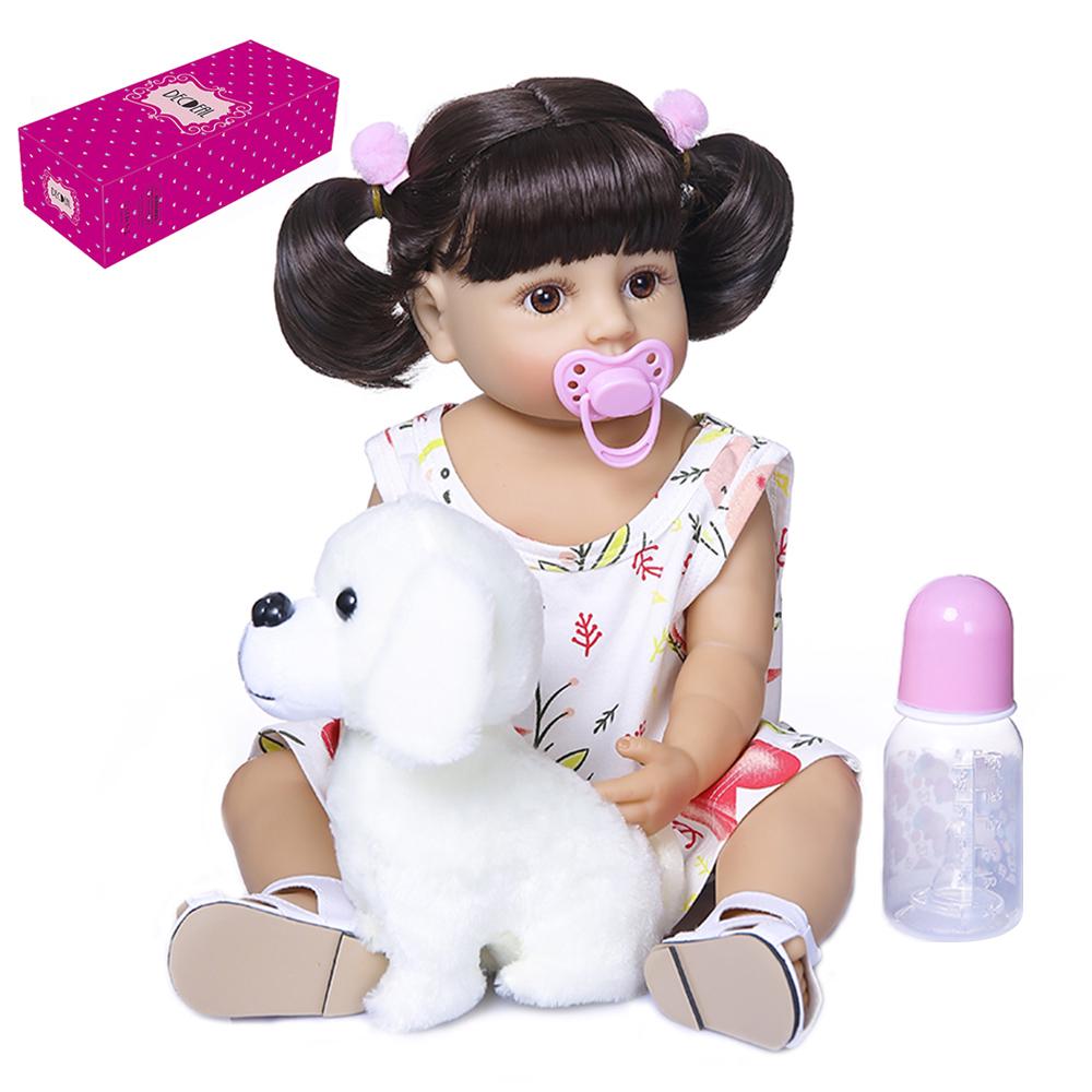 Decdeal 22 дюймов Reborn Baby Doll Силиконовые реалистичные милые куклы для всего тела Детские подарочные куклы с