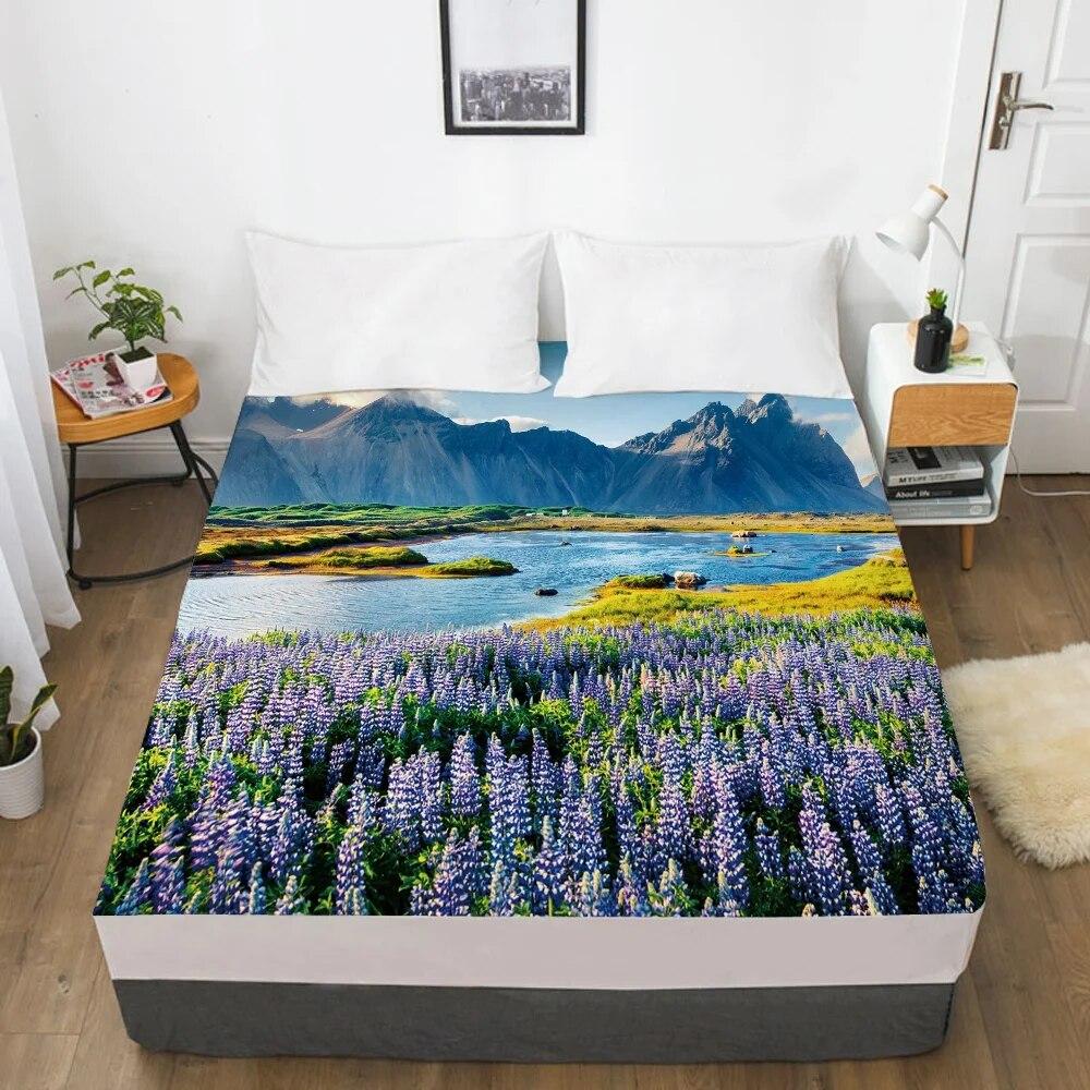 Эластичная простыня на резинке 160x200/180/200/150x200 Наматрасник Чехол на кровать 1 шт. Ясень