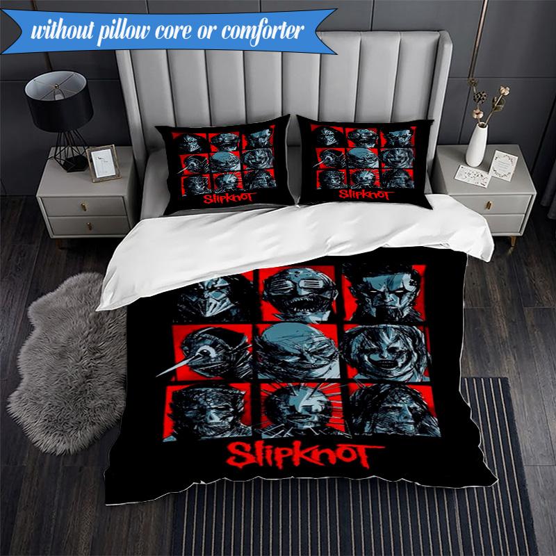 Skull Rock musi 3pcs K-pop music group Bedding set,Ideal for Bedroom, Dormitory,Including Duvet Cover And 2pcs Pillowcases,Fan gifts