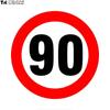 Tri Mishki WCS751 16*16cm Speed Limit Sign 90 Km/h Car Sticker PVC Coloful Decals Motorcycle Accessories Sticker