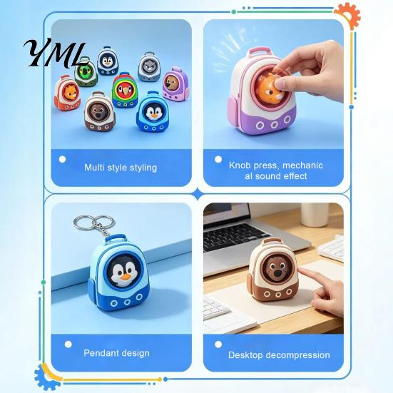 Dog Backpack Clicker Animal Fidget Toy, Cat Penguin Parrot Handbag Accessory Finger Clicker, Stress Relief Decorative