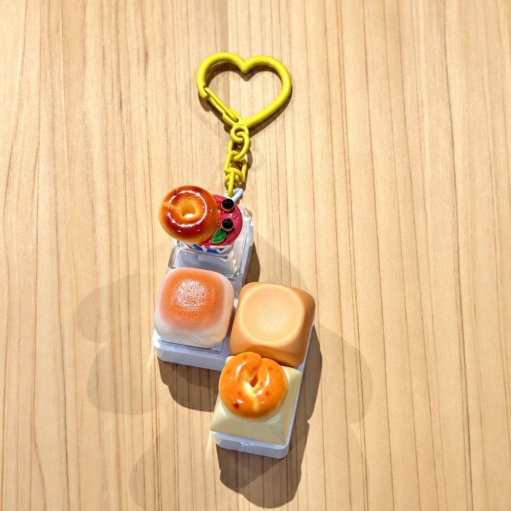 Simulated Keyboard Fidget Keychain Mini Keyboard Button Bag Pendant Bread Keycap Bag Charms Gifts