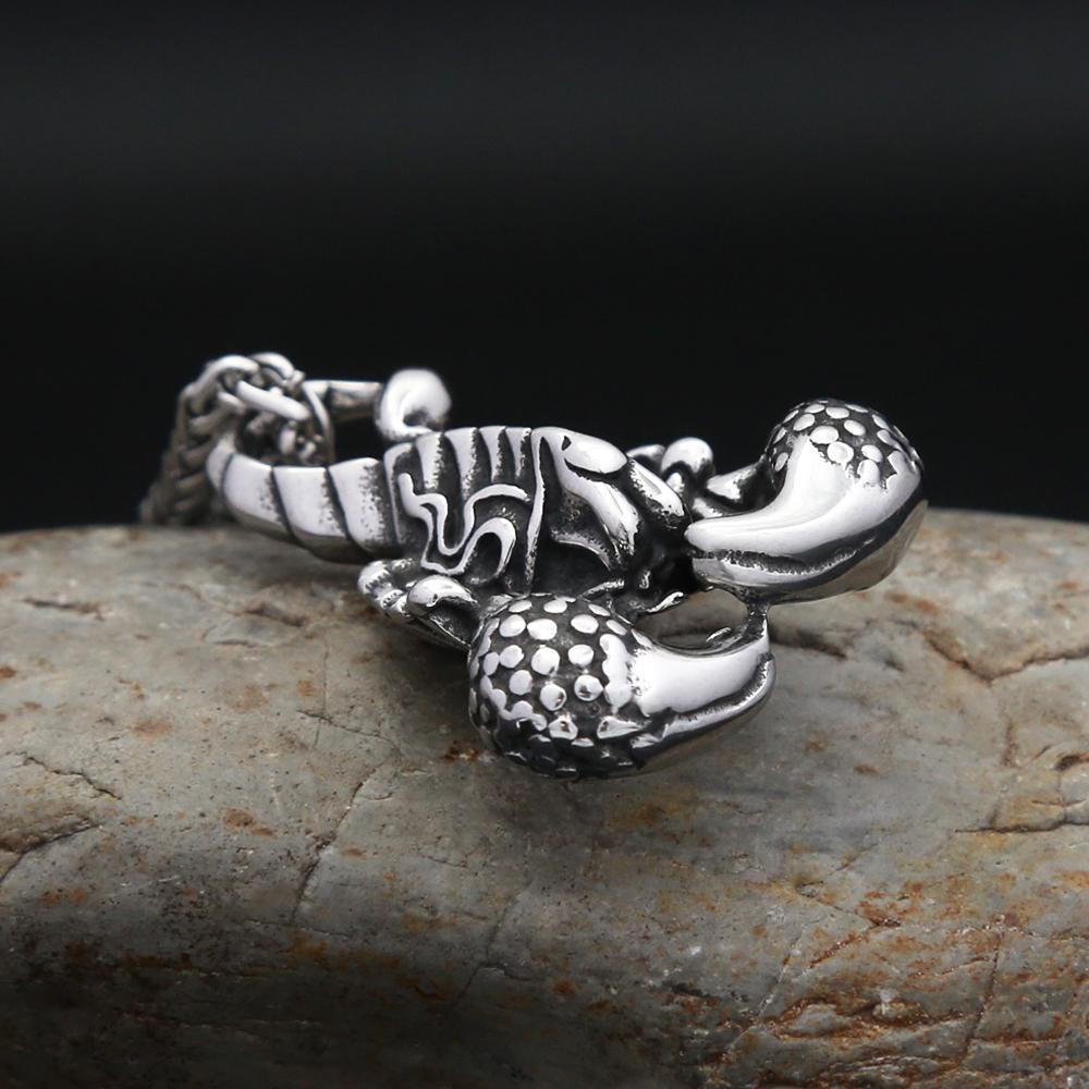 Готический Кулон Ожерелье Король Скорпионов Животное Нержавеющая Сталь Мужской Уникальный Панк Металл Скользящий Кулон Вечеринка Ювелирные Изделия Подарки