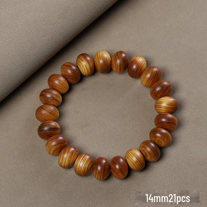 «Мужской браслет Taihang Aged Cypress — ювелирные изделия из черных масляных бусин Будды»