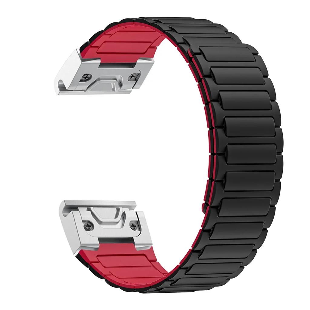 26-мм магнитный силиконовый ремешок для Garmin Band Fenix 8 51MM 7X 7 Pro Fenix 6X 5X 5Plus Tactix 7 Enduro 3 Петля descent mk1 Браслет