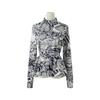 European & American Style Women's Autumn Print Tie Single-Breasted Long-Sleeve Shirt