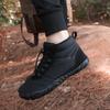 Зимние ботинки босиком для мужчин, водонепроницаемые кроссовки до щиколотки, зимние ботинки, плюшевые походные ботинки, теплая спортивная обувь, большой размер 47, черный
