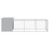 Chicken Coop with Run Light Grey 110 x 405 x 110 cm Galvanized Steel