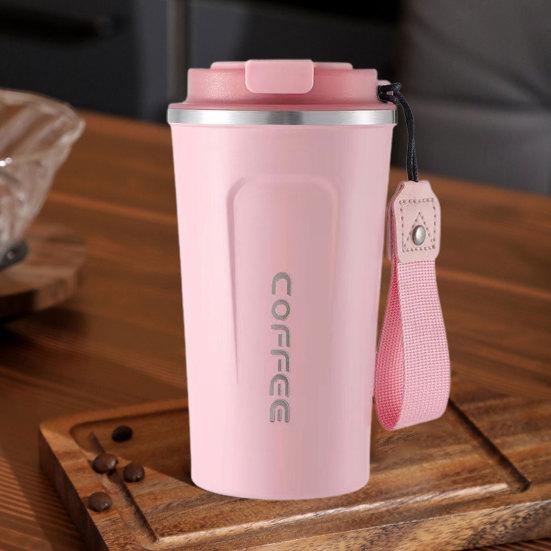 510ML Travel Coffee Mug Spill Proof with Seal Lid Insulated Eco-friendly Easy One-handed Drinking Stainless Steel Cup