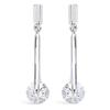 [N6893] - White 'Sissi' Silver Earrings (rhodium-plated) - 37x7 Mm